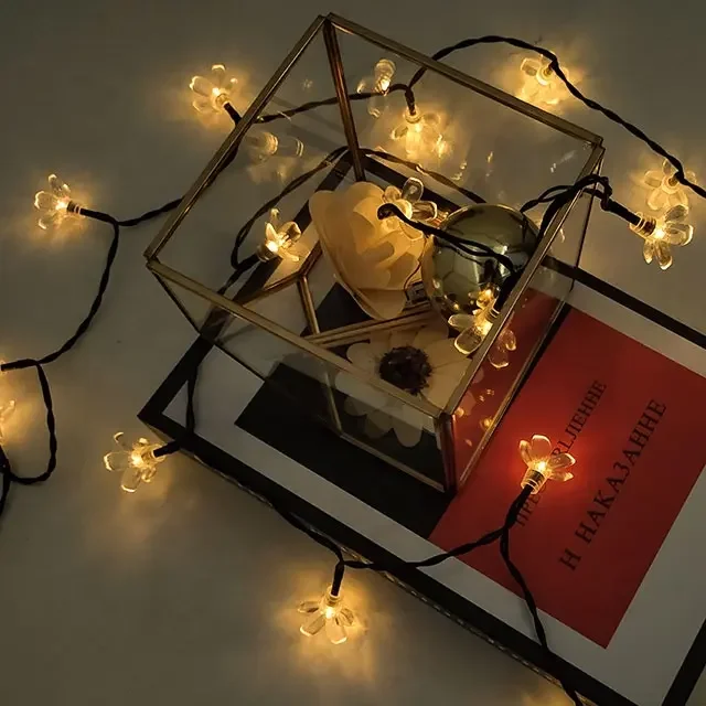 Solar Sakura Light 50 LED 8 Modes Flower Fairy Lamp LED Cherry Blossom Lights Outdoor Decoration Solar String Lights