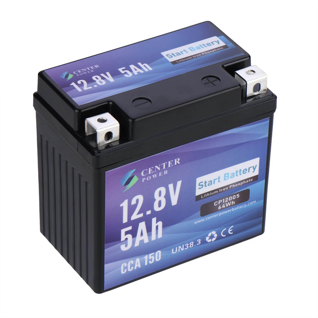 Center Power Lithium LiFePO4 Engine Start Battery 12V 5AH 150 CCA Starting Batteries for Motorcycles and ATVs