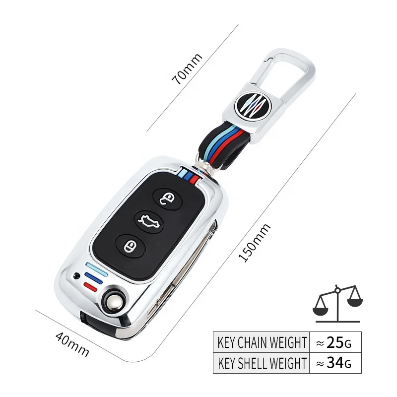 Zinc alloy car key case cover For Volkswagen Polo Golf 5 6 7 VW Passat Touareg Tiguan Beetle Bora Key Shell Car Accessories