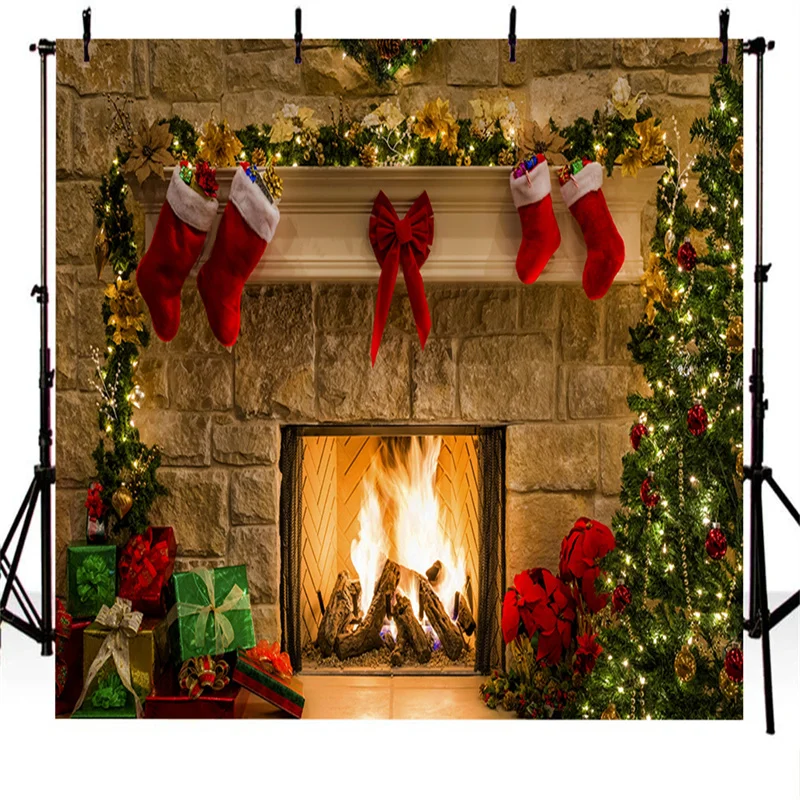 Backdrop Drop Shipping 3D Christmas Party Print Wall Decoration Customize Thin Vinyl Wallpaper Background Photographic