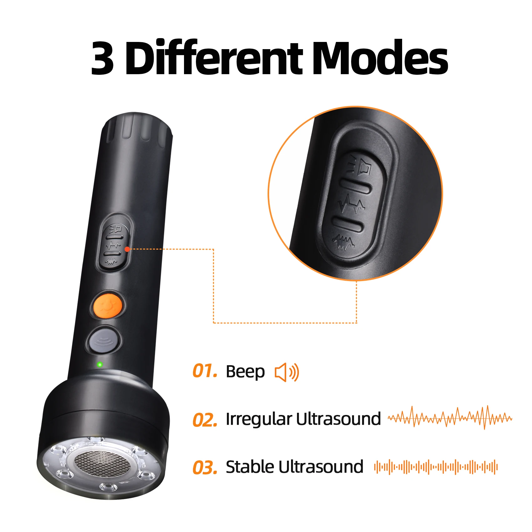 16.4ft 3.7 rechargeable lithium-ion battery handheld ultrasonic dog bark deterrent devices