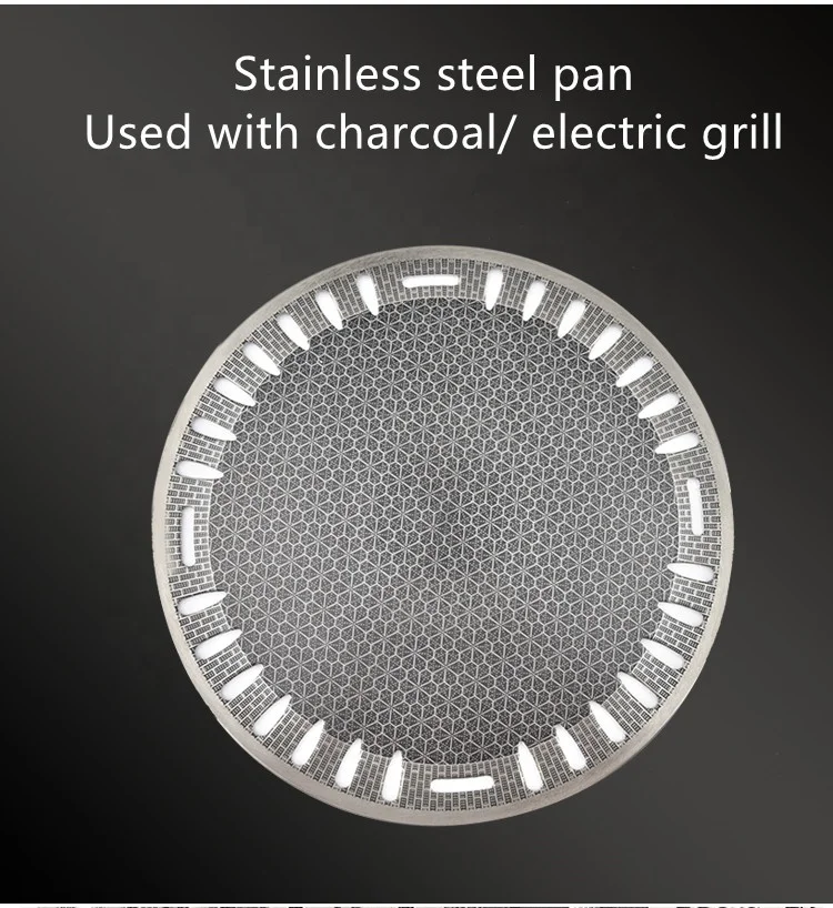 hot sale cheap 295mm round korea bbq heat plate pan stainless steel cooking grates grill stainless steel pan