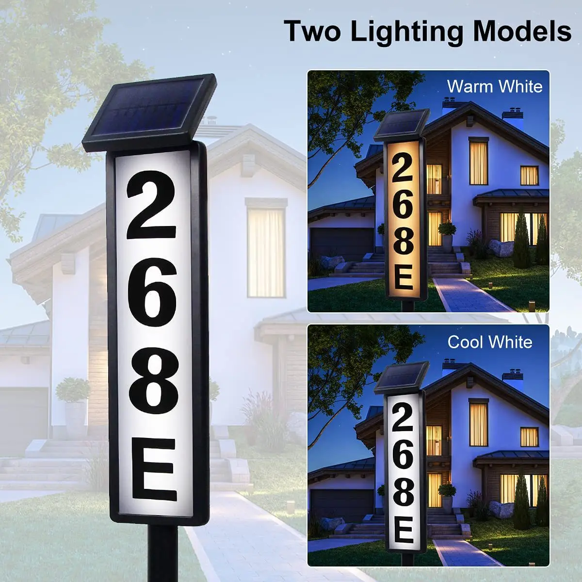 House Number Led Solar Lamp Waterproof Door Address Digits Plate Plaque Solar Wall Lamp Lawn Lamp House Number Light
