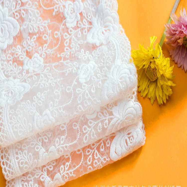 High Quality Cotton Trim Trimmings Lace Fabric Manufacturers Exquisite White Flower Embroidery Can be Used for Tie-dye