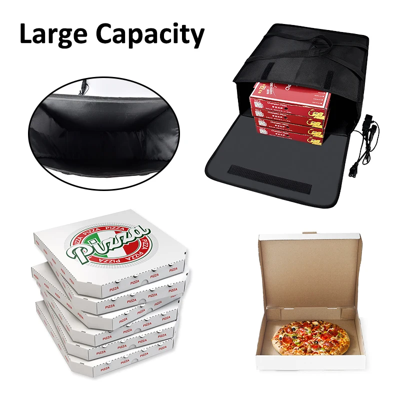 Heated  Insulated Pizza & Food Delivery Bag. Home Outlet  Car Power Plugs Included Holds 4 Pizza Box