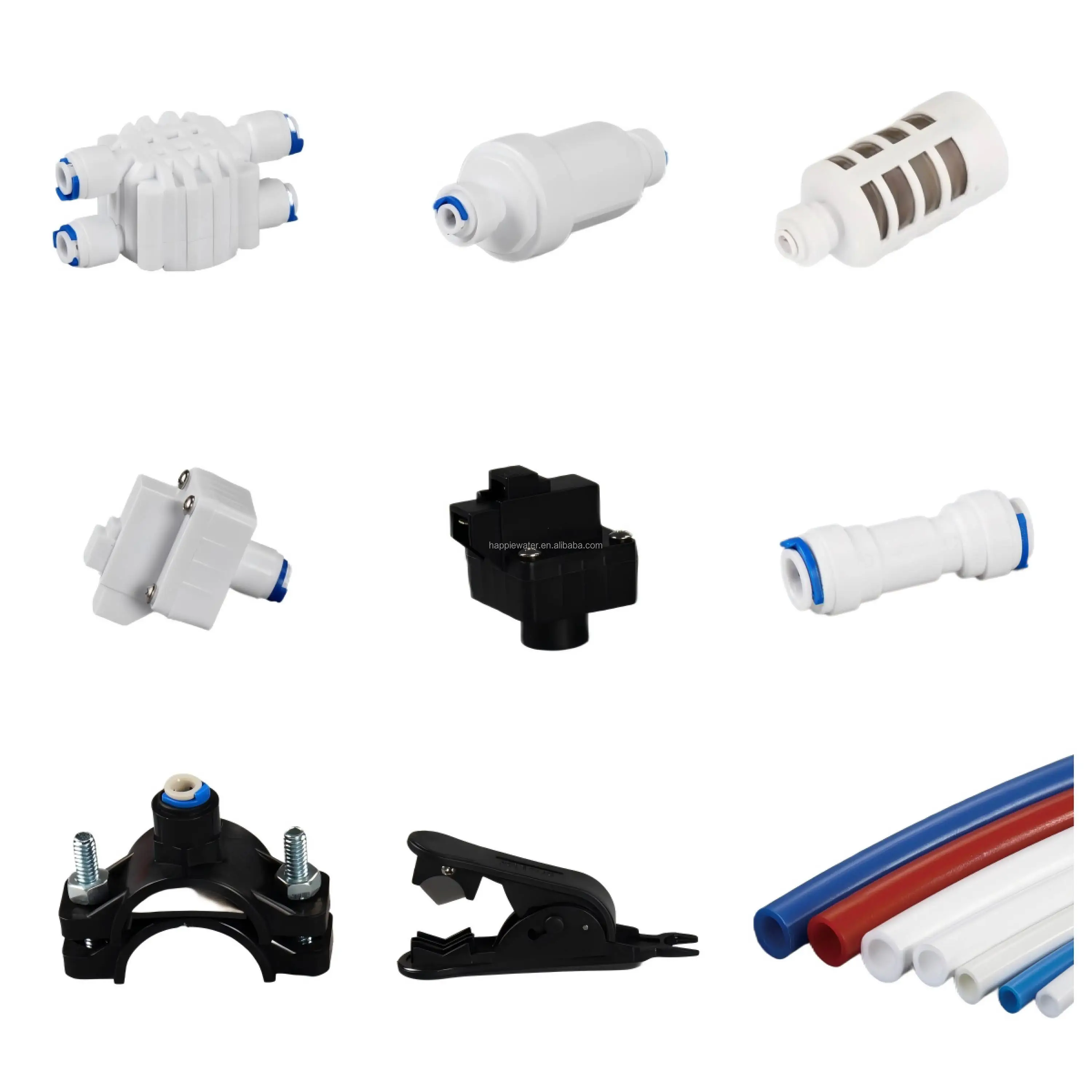 White Plastic Food-Grade POM Material Quick Connector Water Fitting 1/4 3/8 1/2 5/16 12 mm for Water Purifier & Filter