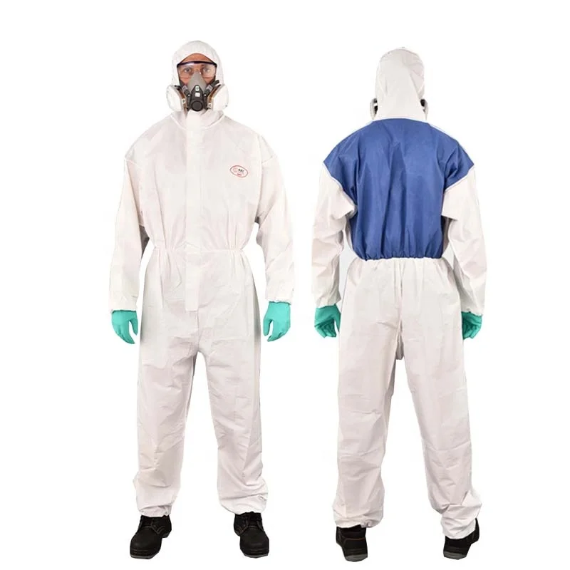 Category 3 Type 5 6 SMS+PE coveralls disposable Hazmat disposable coverall