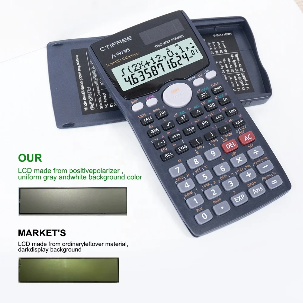 Factory Price FX 991MS 12-Digit Scientific Calculator 401 Function Customized ABS Material Scientifique Calculator Manufacturing