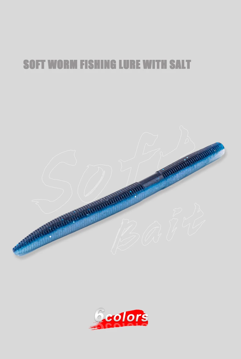 Toplure Fishing Maggots Worm Lure With Salt Screw Thread Soft Bait Grub 13.5cm 11.2g Long Cast Artificial Lures