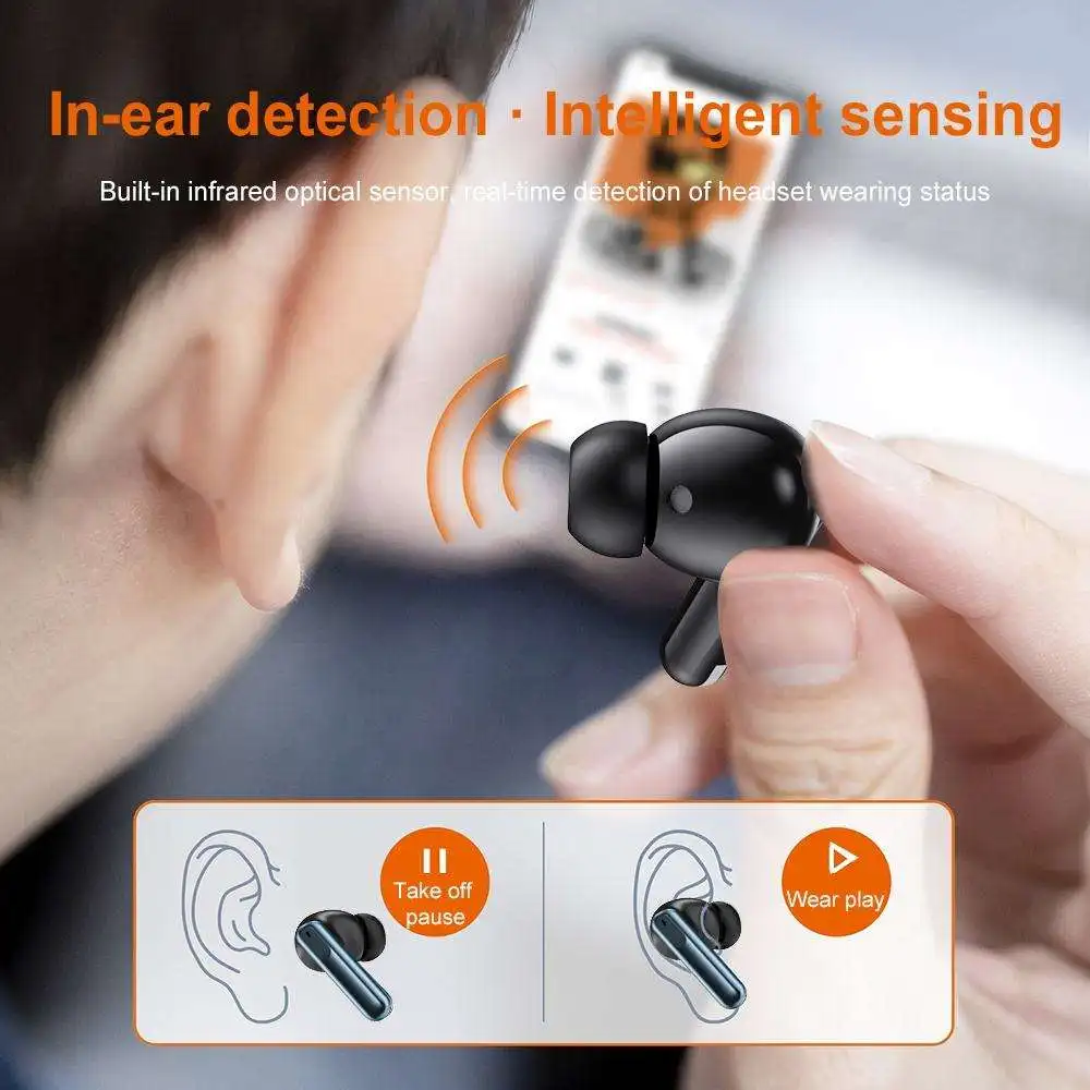 New Design IPX-5 Business Noise Cancelling Wireless Bluetooth Mini IPX-4 Mobilephone Headphones