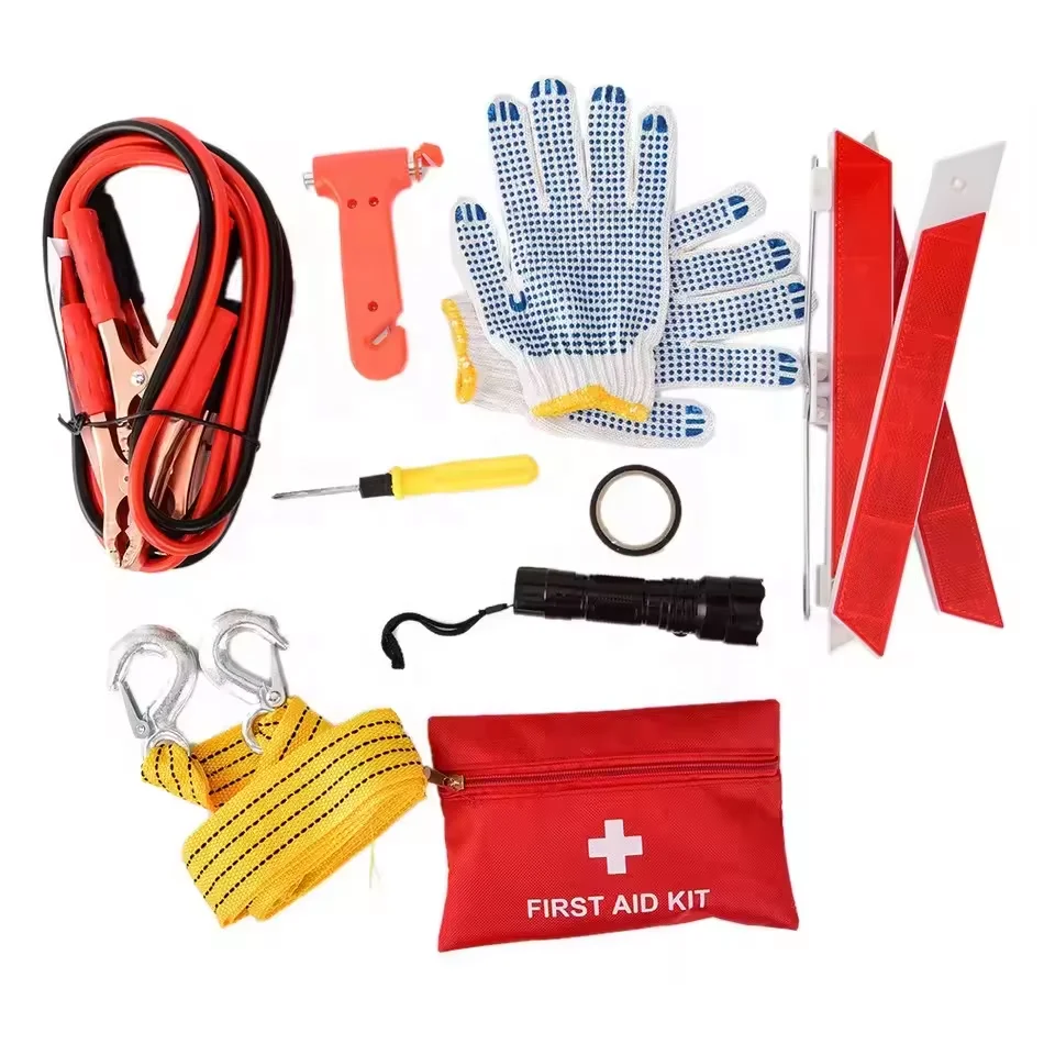 Car Emergency Kit Auto Safety Emergency Roadside Assistance Kits with Jumper Cables Safe