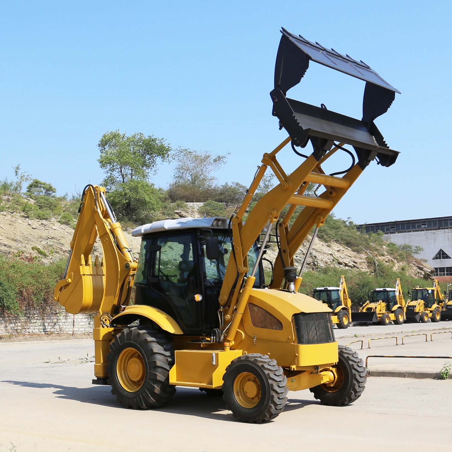 Free Shipping EURO5 EPA engine Diesel backhoe loader 4x4 China Small Mini Retroexcavadora loaders used Backhoe Loader for Sale