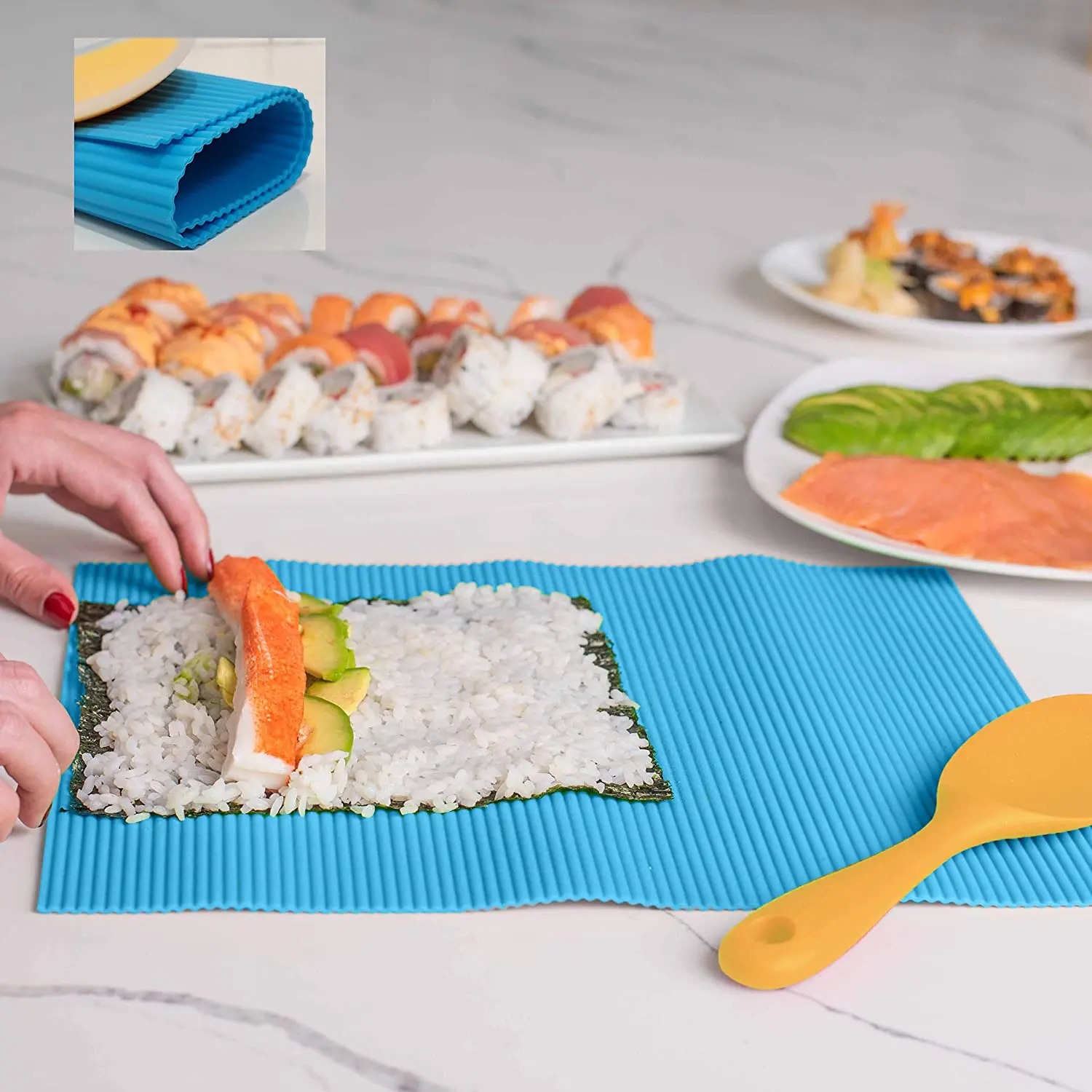 BPA free  silicone  sushi making kit sushi mat set