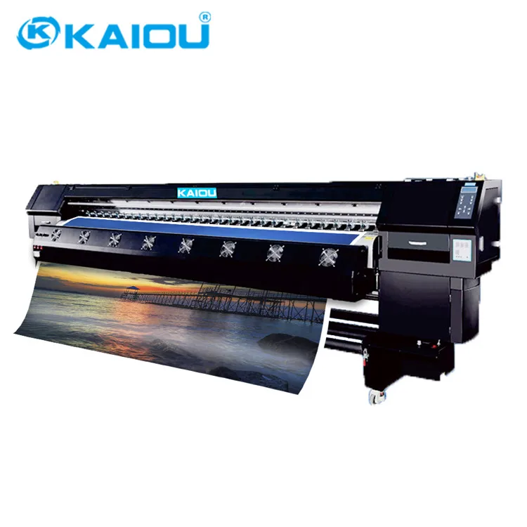 KAIOU 3.2m Digital Flex Printing Machine Ho son Program THK Rail Dual Dx5/I3200 Banner Vinyl Sticker Canvas Eco Solvent Printer