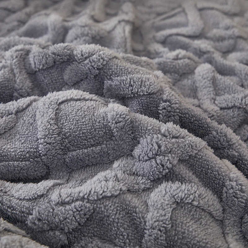 3D Arabesque Double-Sided Hypoallergenic Heavy Sherpa Comforter Home Winter Warm Soft Fleece Queen Size Bed Quilt Comforter