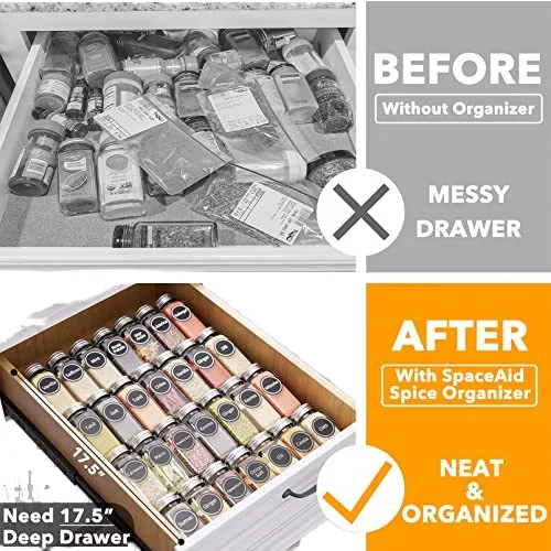 Seasoning Storage Shelf 4 Layers Seasoning Organizer Drawer Metal Kitchen Spice Storage Tray