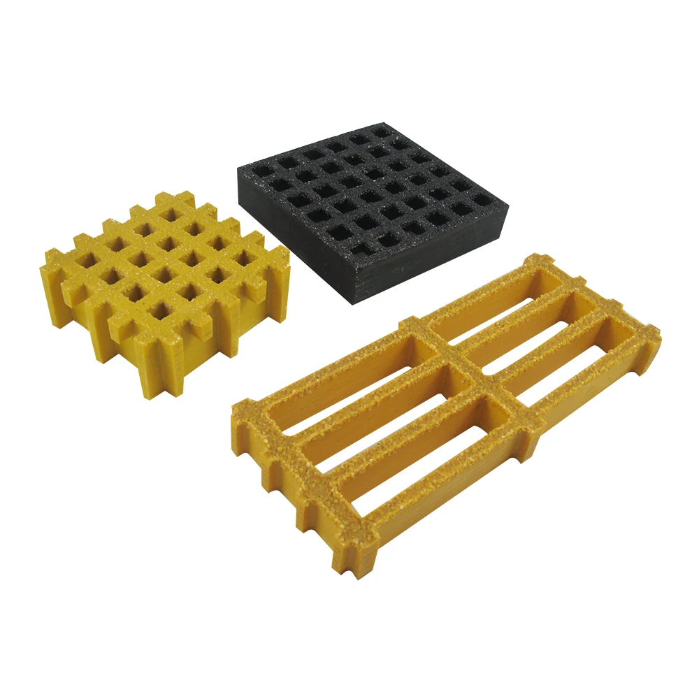 FRP GRP fiberglass fiber glass composite molded walkway floor grill mesh grating with gritted surface non slip 25mm 38mm 50mm