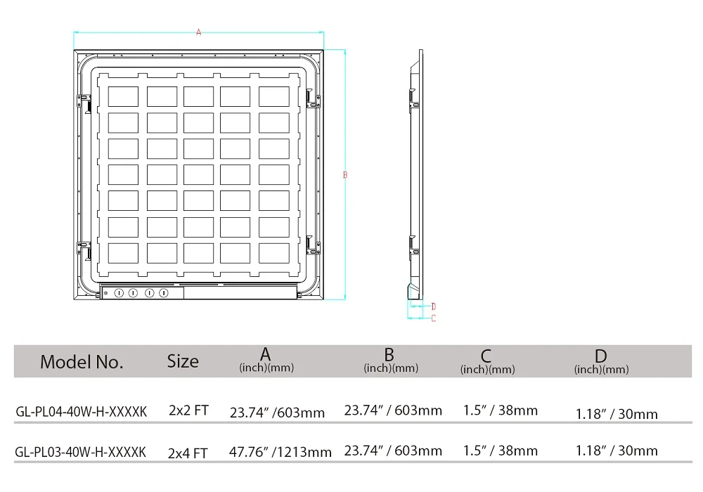 led backlit panel light 220-240v SKD shipping to Europe Asia Mexico market 600x 600 600x1200