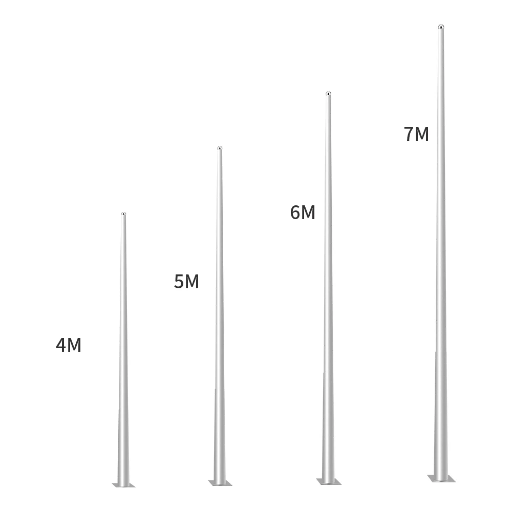 Steel Q235 Lamp Post Galvanized 5M 6M 7M 8M 9M 10M 12M Outdoor Street Lighting Pole