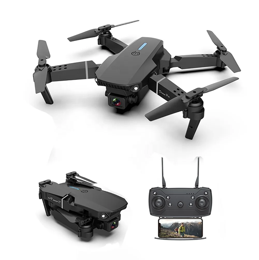 Amiqi E88 2.4Ghz 4 Channel Professional 3Mp Wifi Fpv Camera Altitude Hold Selfie Drone Mini Drone