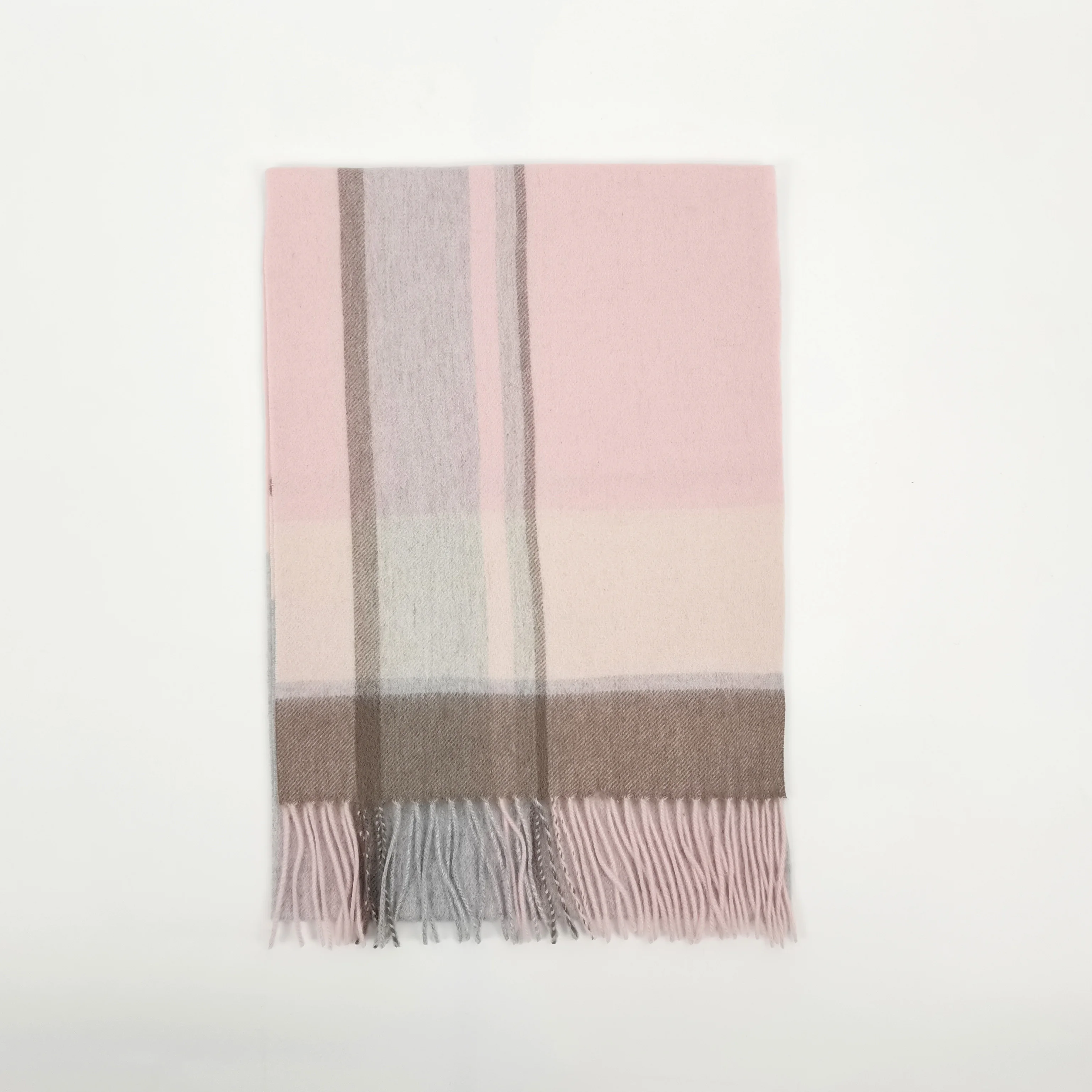 distributor autumn winter women multicolor checked plaid multicolor soft tassel cashmere scarf