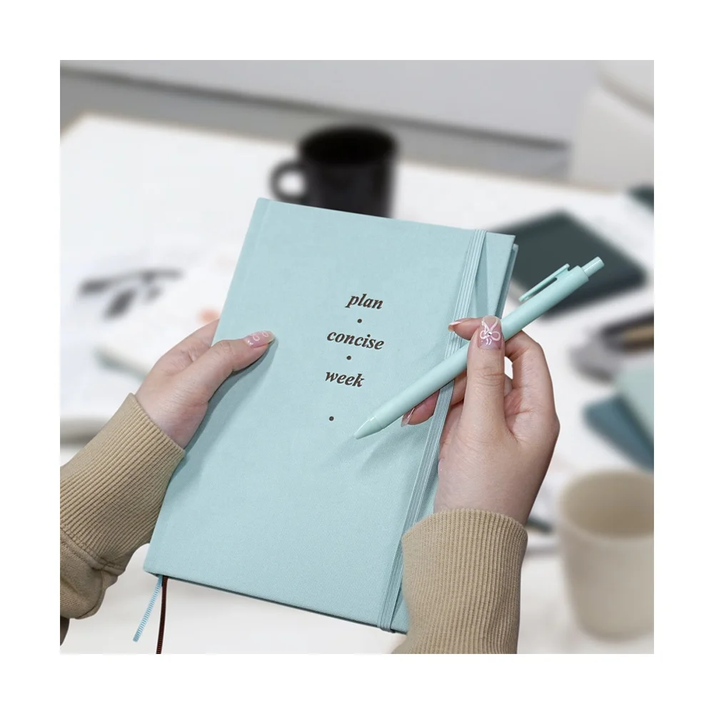 Free sample Custom Printed Logo Eco Friendly Notebook Inspirational Journal Waterproof Fabric Hardcover Planner