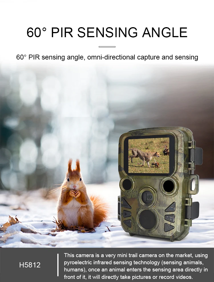 H5812 mini home security camera smallest trail camera wild game innovation  deer camera cellular 0.2s griggering