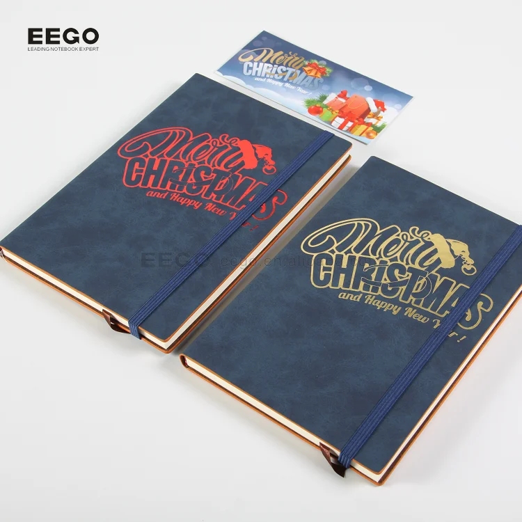 A5 pu customizable printing logo promotional gift journal vintage elastic notebook