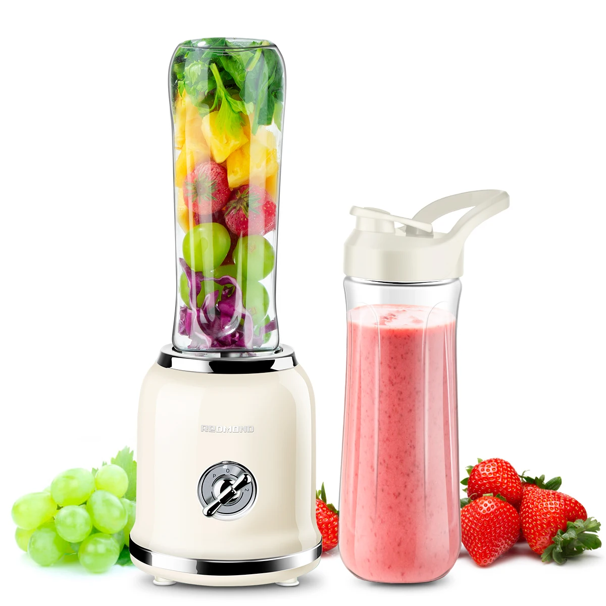 Powerful electric smoothie maker machine portable blender 300W RETRO style personal blenders crush ice with cup