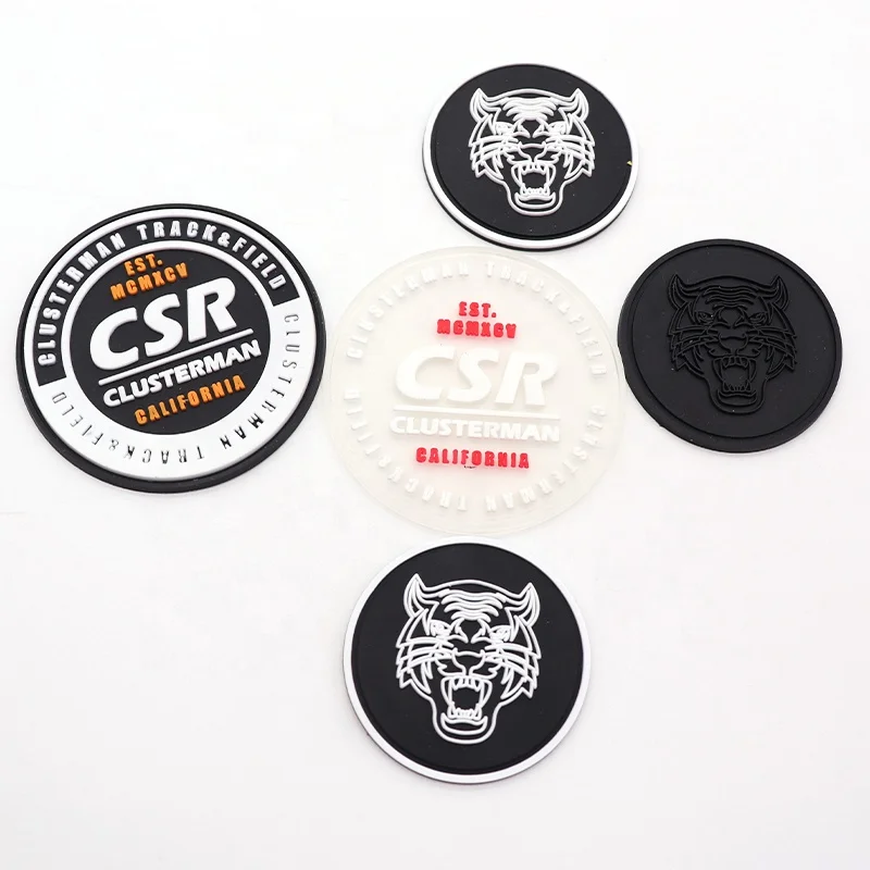 Custom Rubber Patches Manufacturer DIY Embossed Silicone Garment Label 3D Soft Pvc Patch