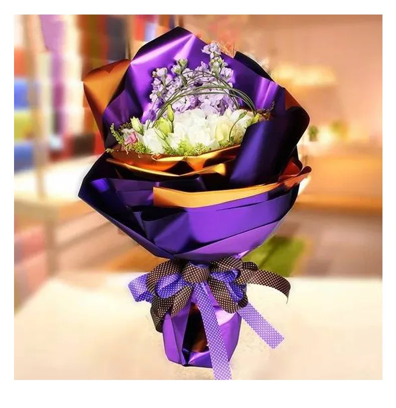 
Ready Stocks / OEM 100% Waterproof Pure Color Matte Platinum Paper Flowers Gift Wrapping Florist Floral Packaging Materials 