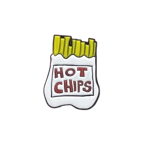Custom Cute Metal French Fries Soft Enamel Hot Chips Fun Pin BackPack Fries Jewellery Food Lovers Potato Lovers Gift Pins Badges