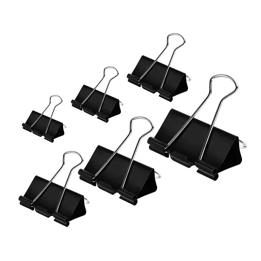 Custom All Sorts Of Color Office Stationery Bulldog Clips 0.75 inch Fold Back Clip Metal Paper binder clips for office