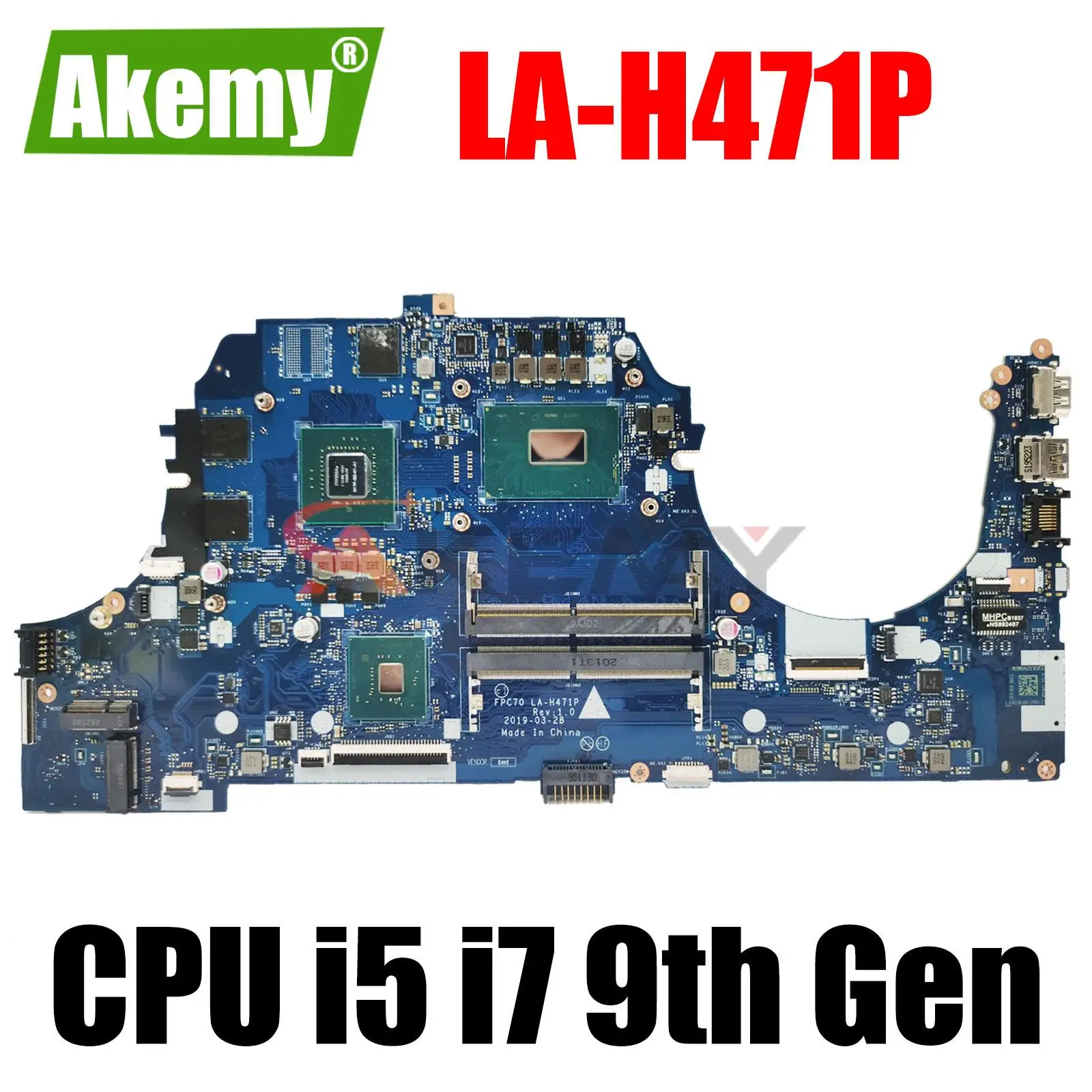 For HP PAVILION GAMING 17-CD laptop motherboard mainboard 17-CD LA-H471P motherboard with I5-9300H I7-9750H CPU GTX1050 3GB GPU