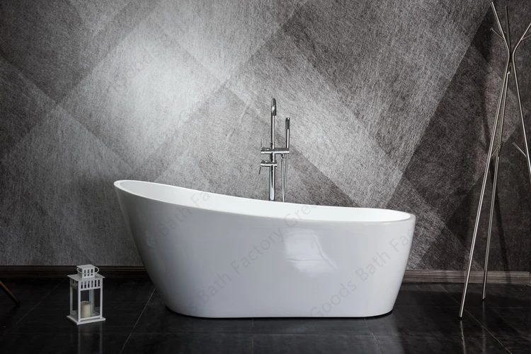 Недорогие автономные ванны в форме тапочек с переливом