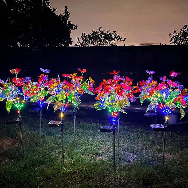 New Product Ideas  Landscape Garden Lamp For Outdoor Decoration Solar Butterfly Flower Lights