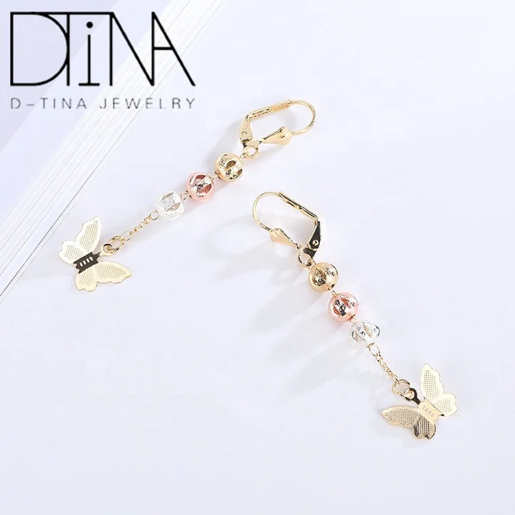 Fashion Hollow Rosary earrings Vertical Butterfly Long earrings