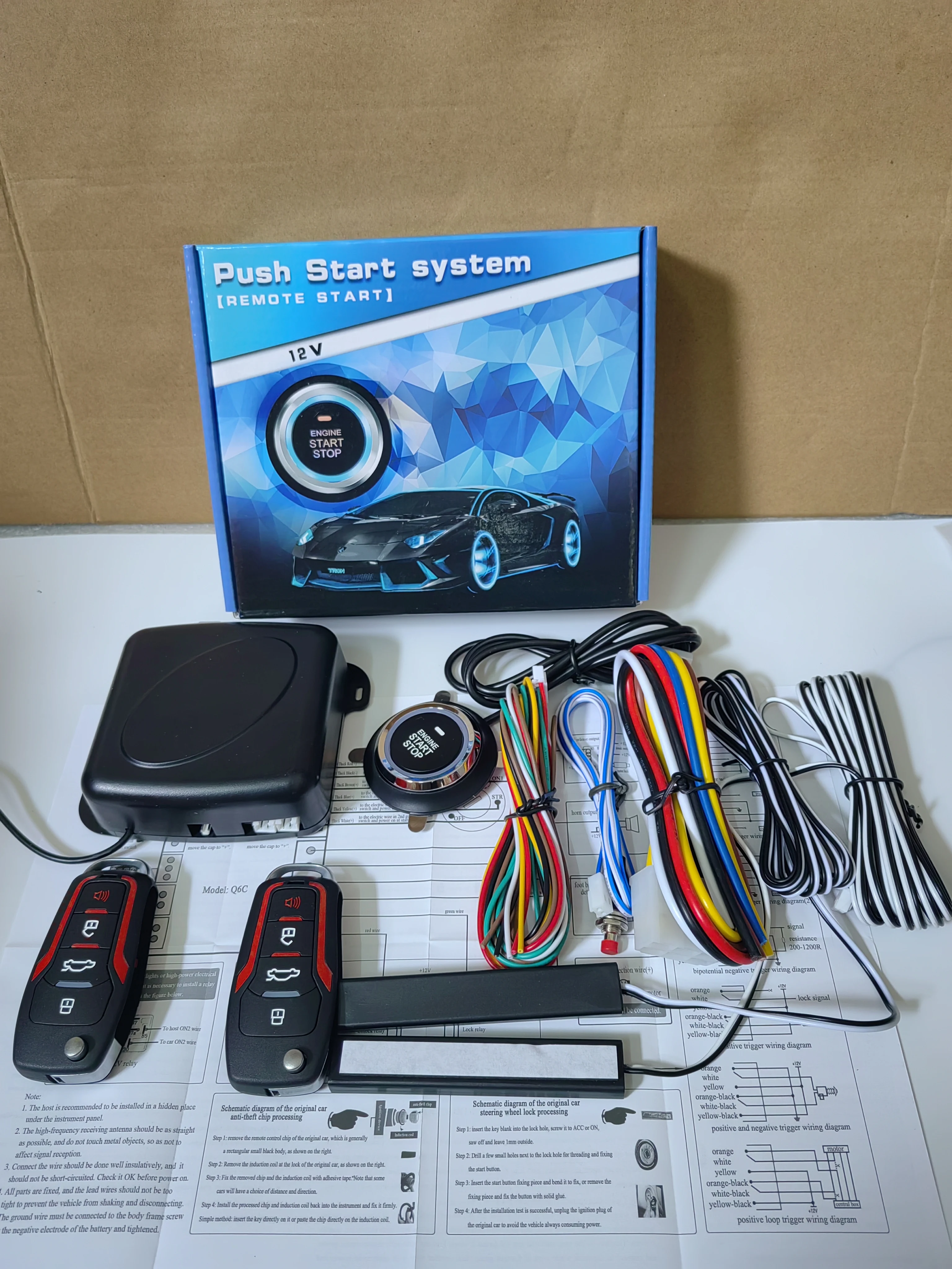 Factory wholesale 12V Universal car Intelligent one-click Start PKE keyless access to Engine Start remote system car alarm