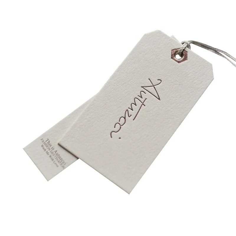 2023 Personalized High Quality Garment Hang Tags Swing Tags Custom Clothing Labels Design Logo Recycled Paper Cardboard Brand