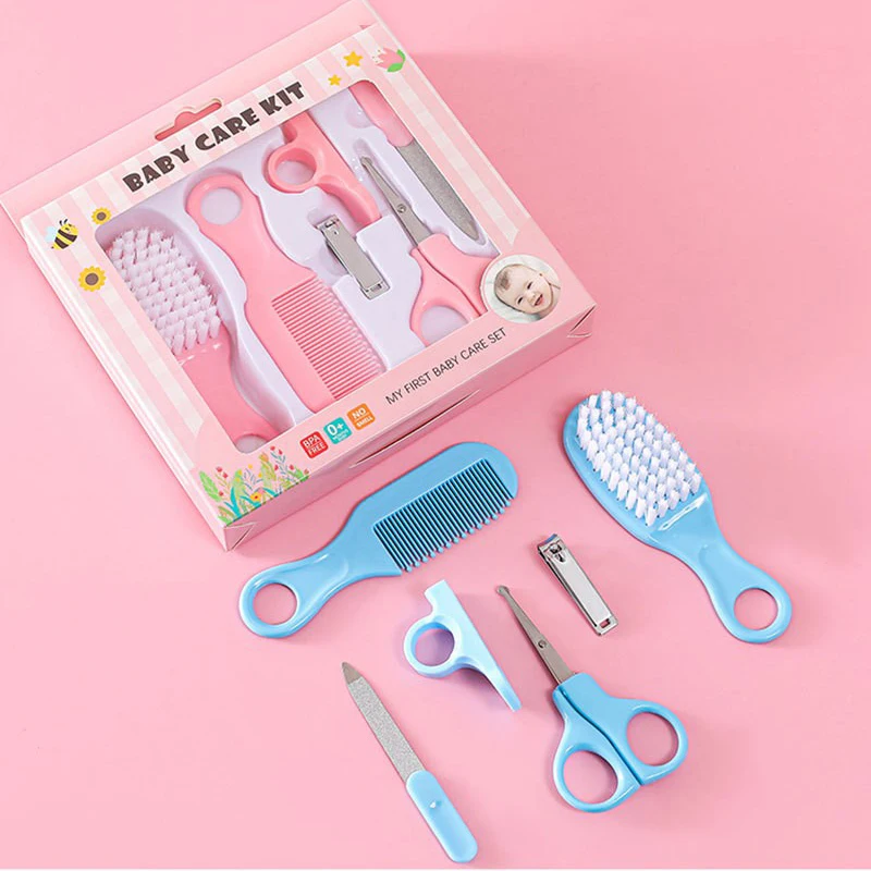 6 pieces Baby Care Kit Baby Health Nail Hair Comb Set Multi functional Baby Nail Trimmer Scissors Set