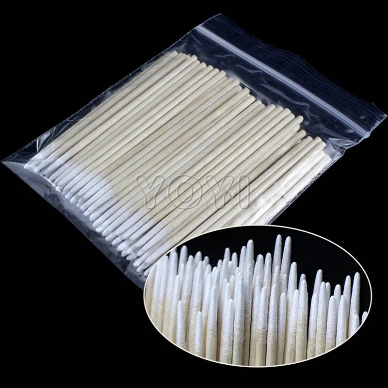 Hot sale  wooden stick single head swab for eyebrow tattooing Wooden Stick Cotton Swab