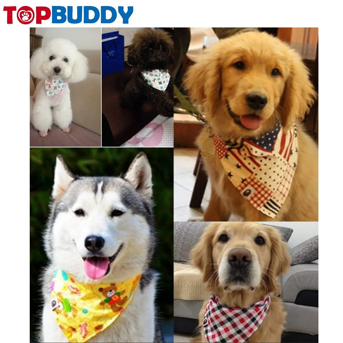 Wholesale customized pattern Dog Bandana for pet dogs
