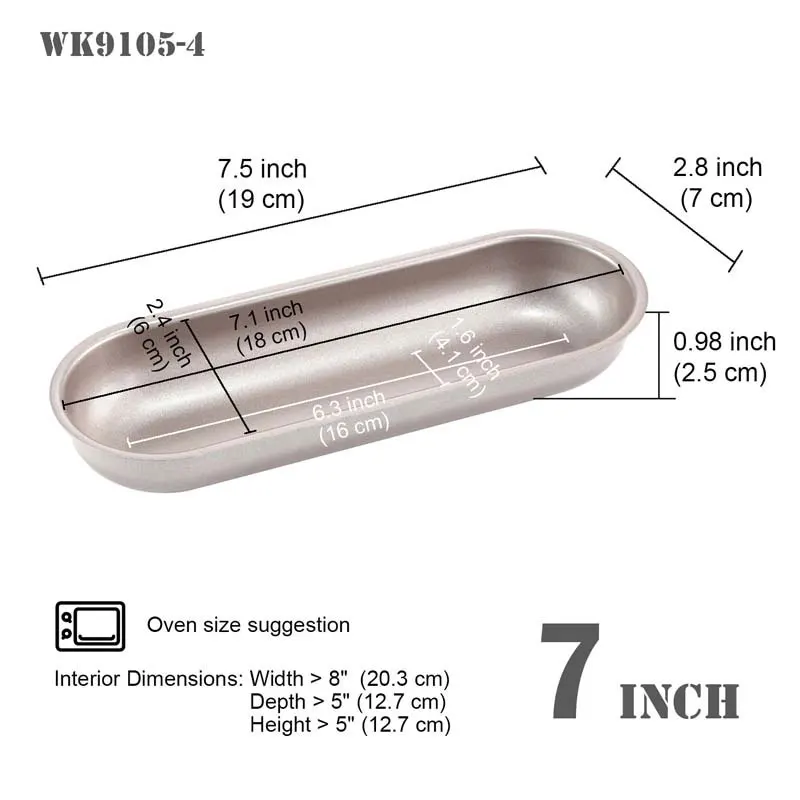 Professional 8 Cups Non-stick Carbon Steel Hot Dog Bun Baking Trays Mould