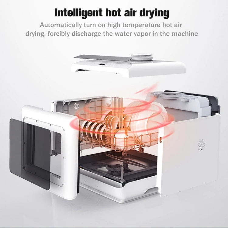 Automatic Dishwasher Machine Desktop Table Top Kitchen Dishes Countertop Dishwasher for Household