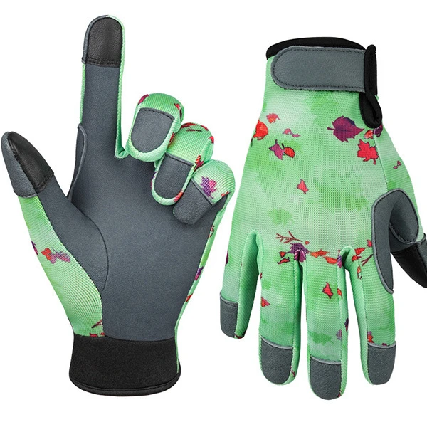 Ho-Saling Goat skin Leather Touch screen gardening outdoor safety work gloves wear-resistant garden gloves