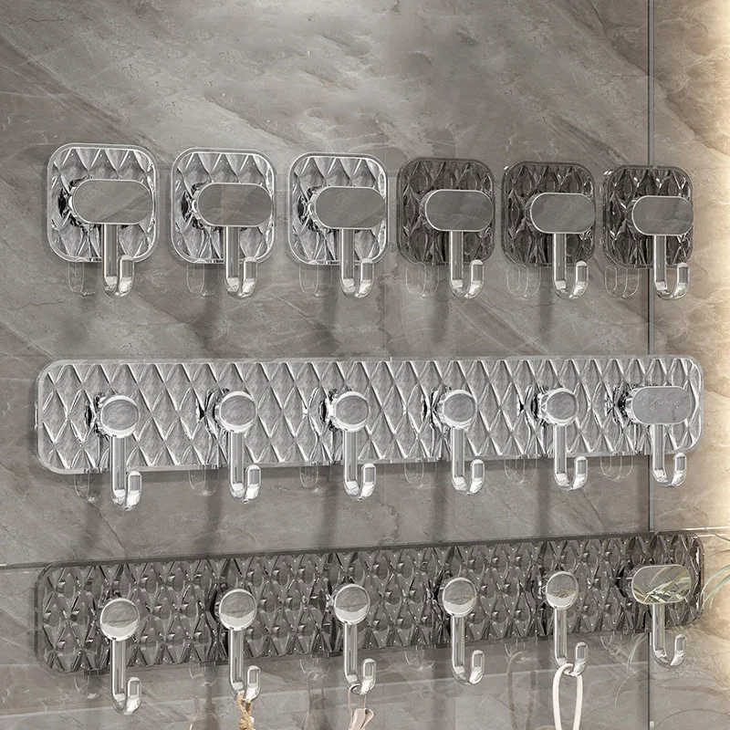 China Wholesale Adhesive Strong Load-Bearing Sticky Hooks Multifunctional Nail-Free Bathroom Kitchen Hooks