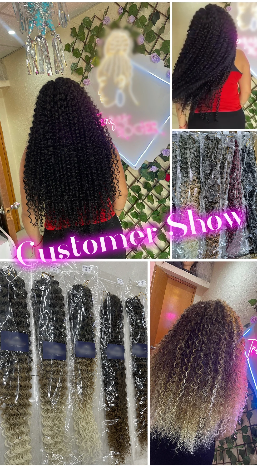 Russian 24 Inch Extra Long Deep Wave Crochet Braids Bulk Hair Synthetic Ariel Curl Ocean Wave Braiding Hair