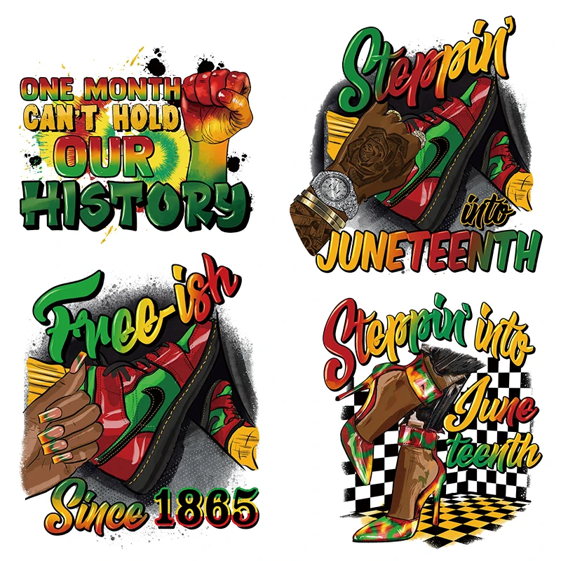 dtf transfers wholesale Hot peel black king queen design clear film screen print dtf transfers Juneteenth for garments