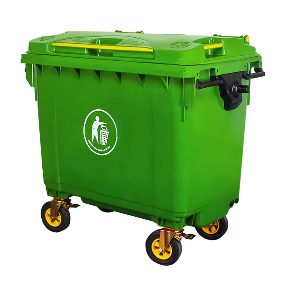Best selling custom plastic 660L 1100L Trash Garbage Bin cans Eco-friendly Waste Bin With Wheels and lid