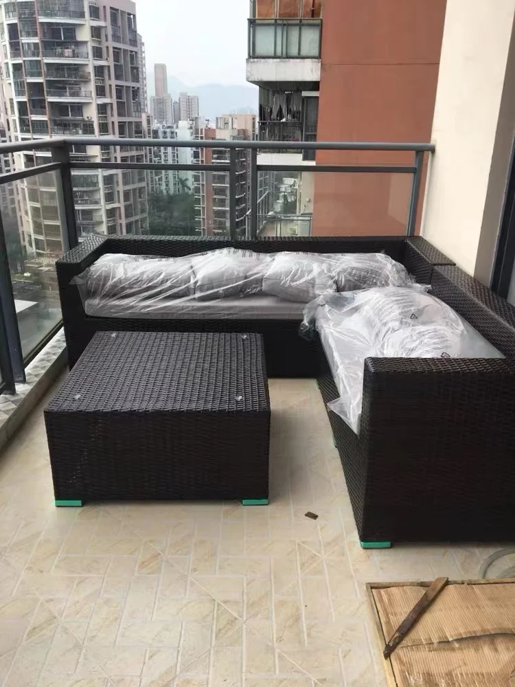 Outdoor Modern Design light luxury Restaurant waterproof rattan Garden Patio Sofa